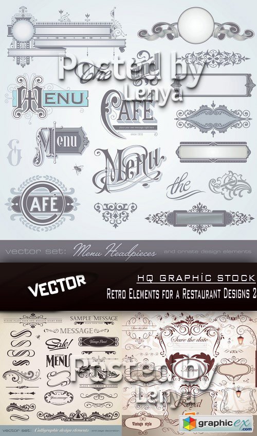 Stock Vector - Retro Elements for a Restaurant Designs 2