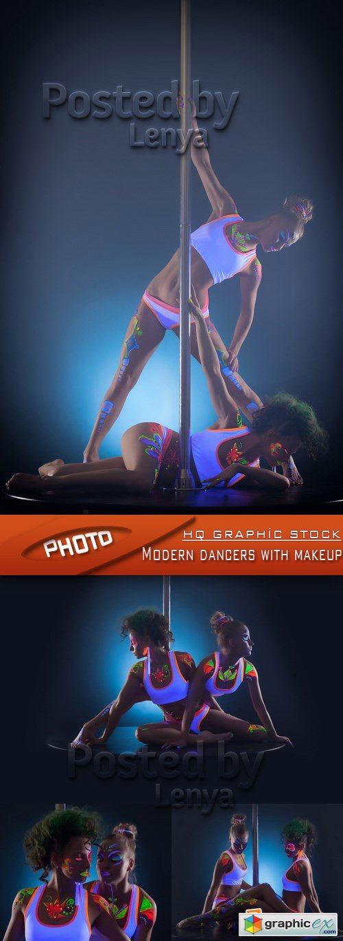 Stock Photo - Modern dancers with makeup