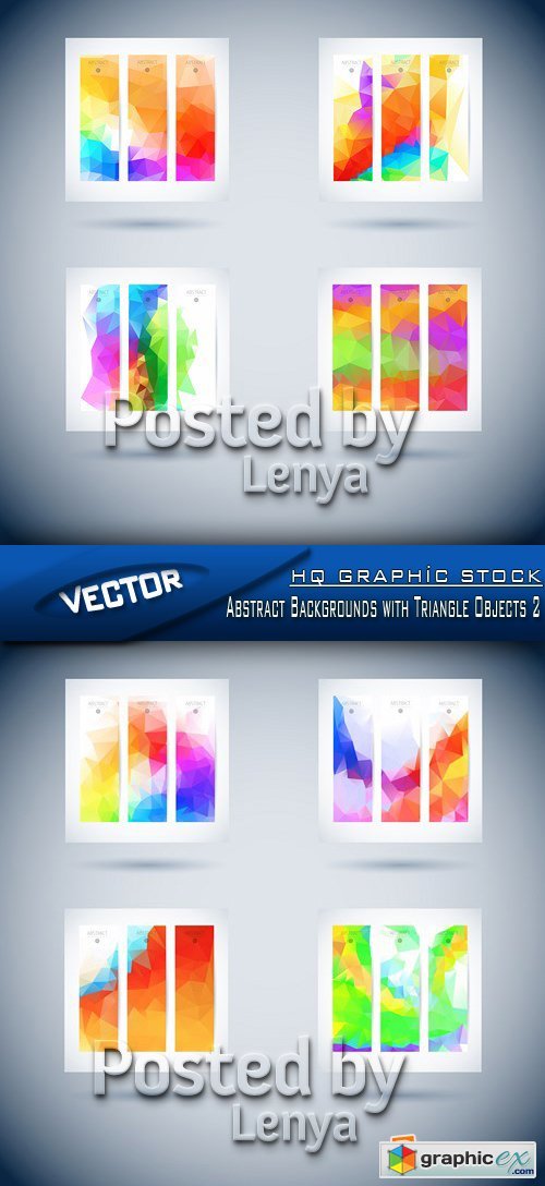 Stock Vector - Abstract Backgrounds with Triangle Objects 2