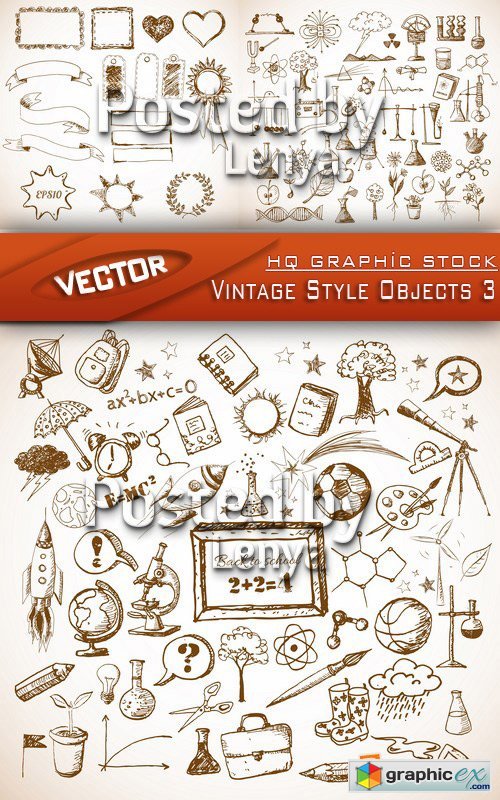 Stock Vector - Vintage Style Objects 3