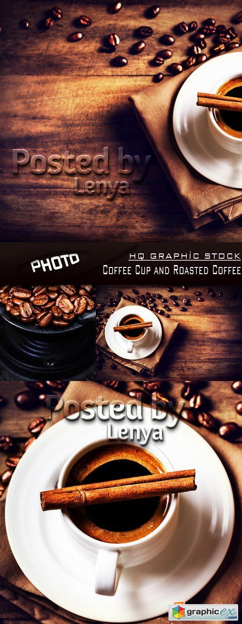 Stock Photo - Coffee Cup and Roasted Coffee