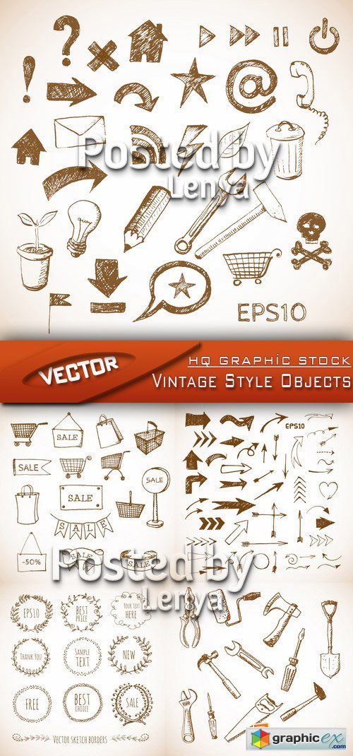 Stock Vector - Vintage Style Objects