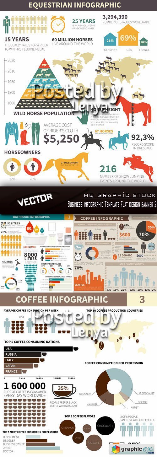 Stock Vector - Business infographic Template Flat design banner 2
