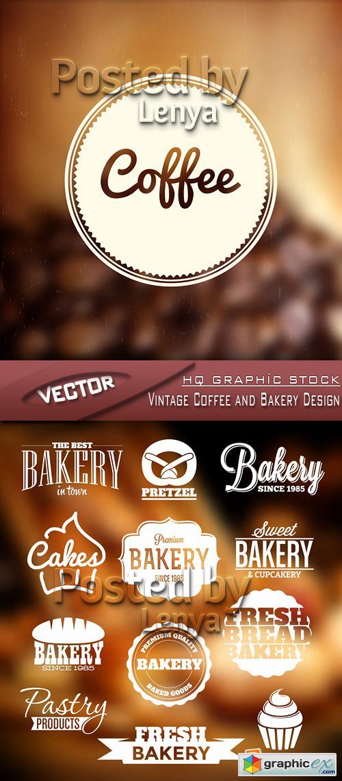 Stock Vector - Vintage Coffee and Bakery Design