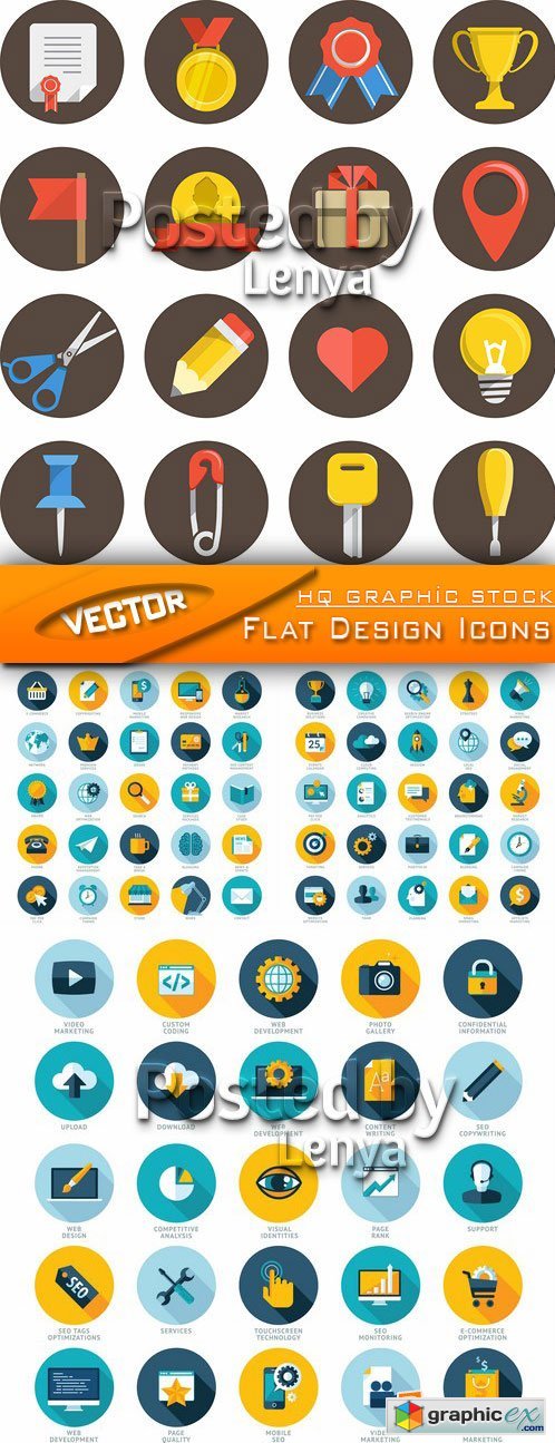 Stock Vector -  Flat Design Icons