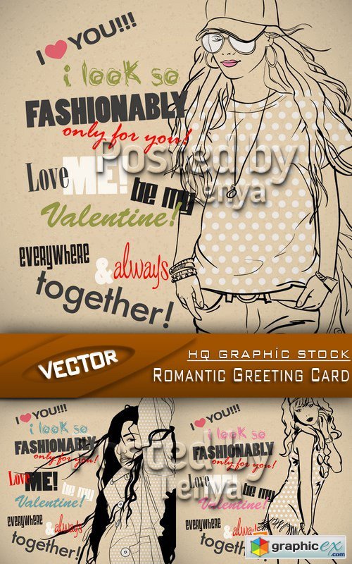 Stock Vector - Romantic Greeting Card