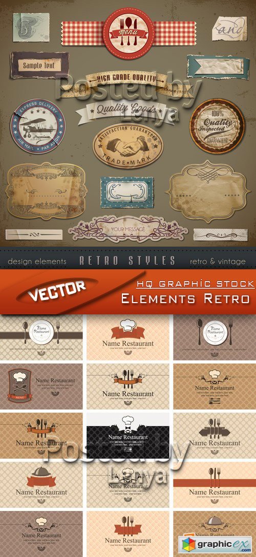 Stock Vector - Elements Retro