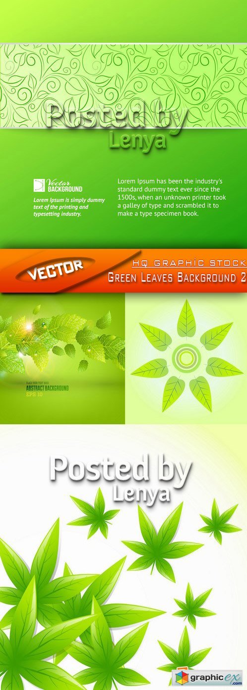 Stock Vector - Green Leaves Background 2
