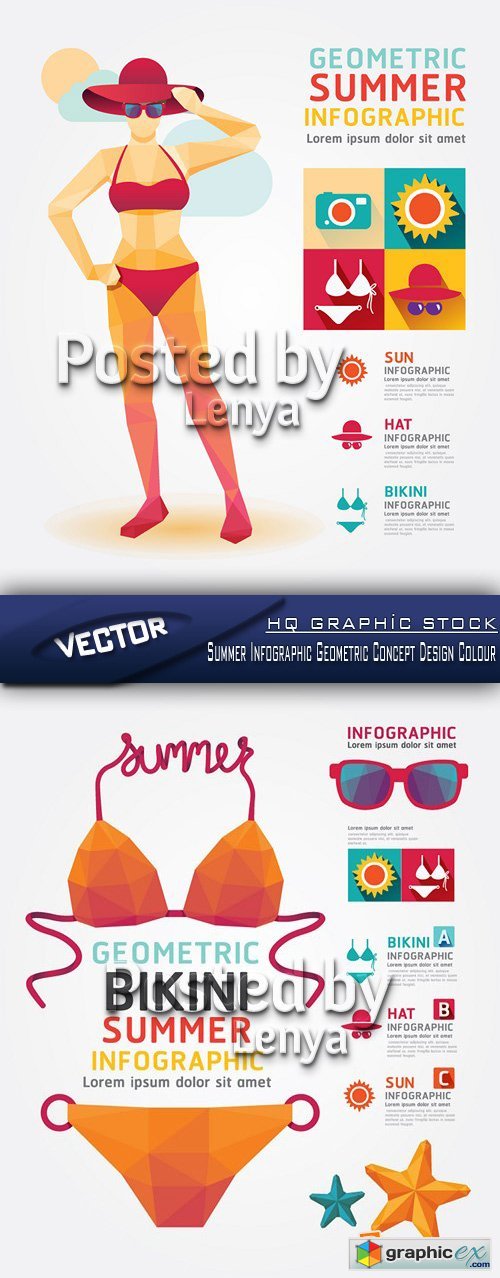 Stock_Vector_-_Summer_Infographic_Geometric_Concept_Design_Colour - Stock Vector - Summer Infographic Geometric Concept Design Colour