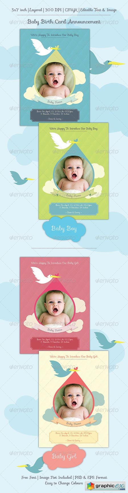 Baby Birth Announcement Card 6899658