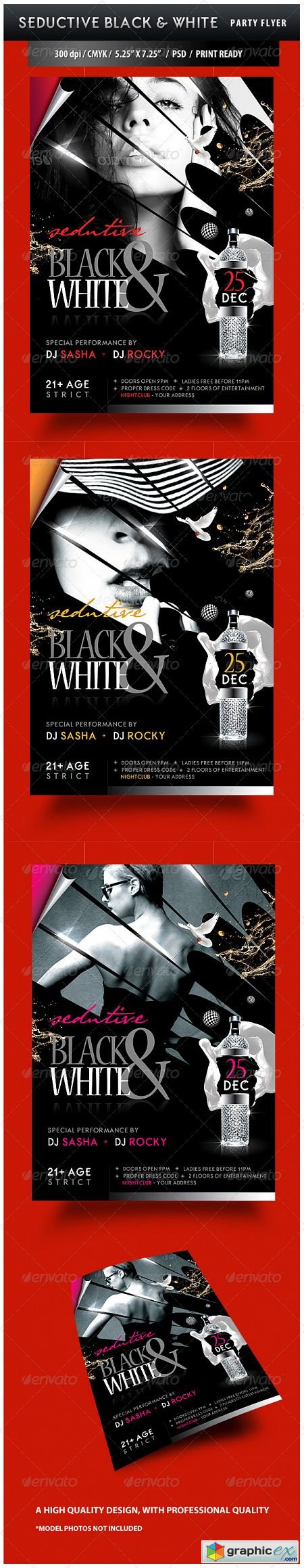 Seductive Black and White Party Flyer