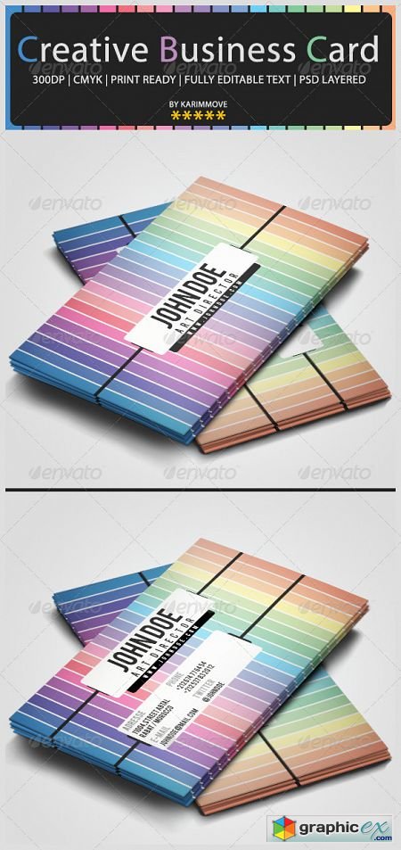 Creative Pastel Rainbow Business Card