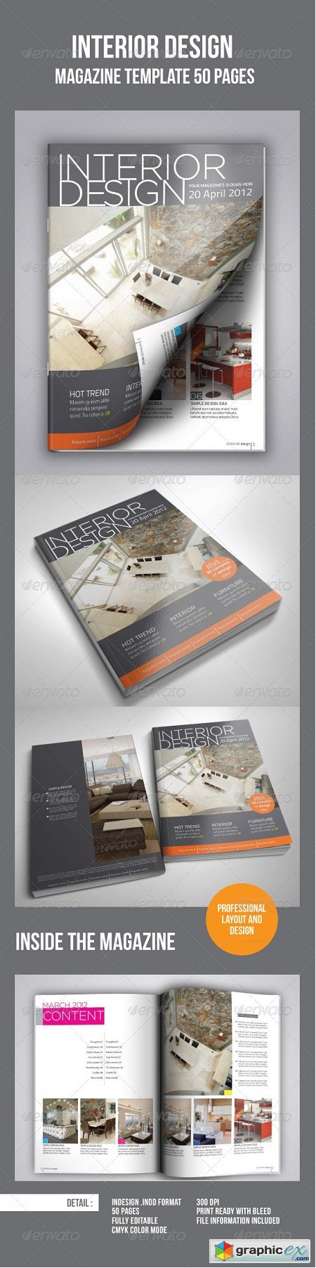 Interior Design Magazine Template (50 pages)