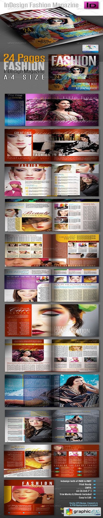 FashionGirl InDesign Modern Magazine 24pages
