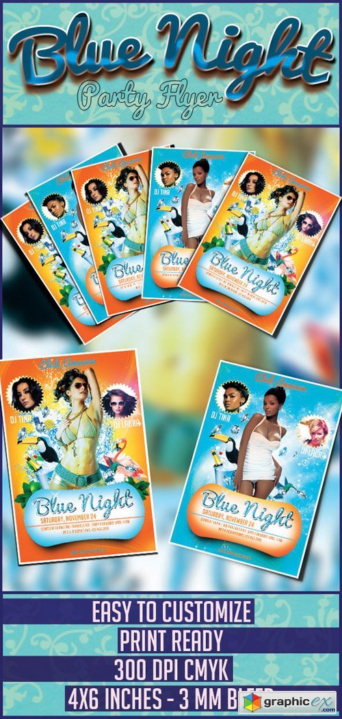 Blue Night Flyer/Poster PSD Template