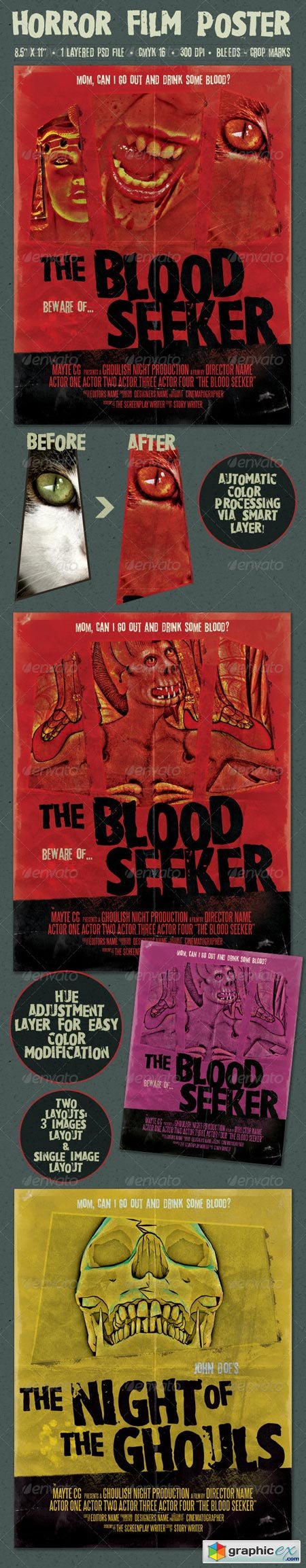 The Blood Seeker Vintage Style Horror Film Poster 6927269