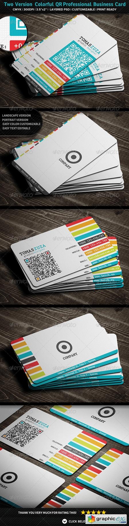 Two Version Colorful QR Professional Business 2883814