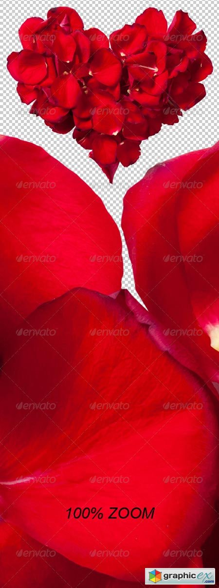 Red Rose Petals Heart Photo-realistic 6554847