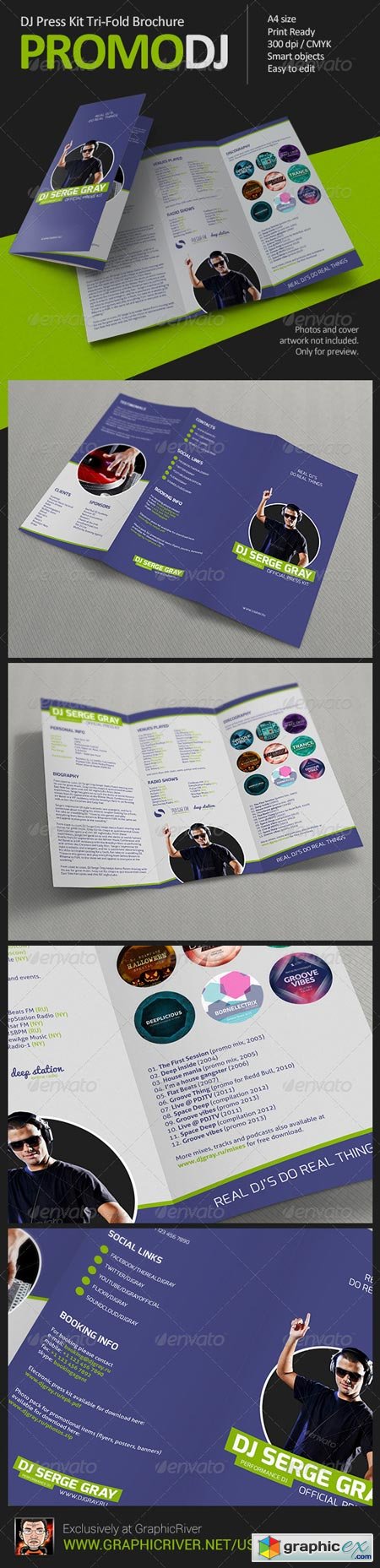 PromoDJ - DJ Press Kit Tri-Fold Brochure 6239966