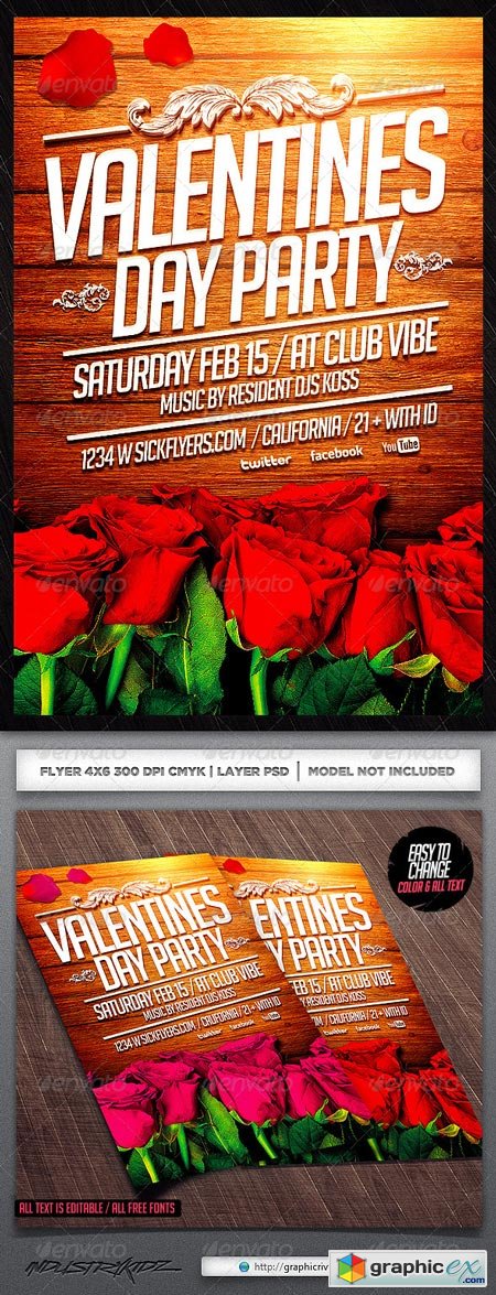 Valentine&#039;s Day Flyer Template 6665812