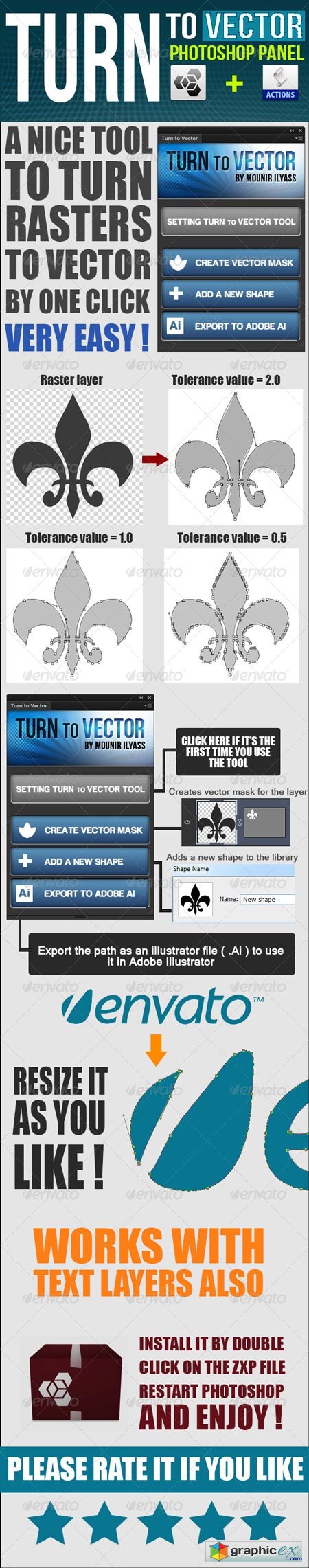 Turn To Vector Photoshop Panel + Actions 6463555