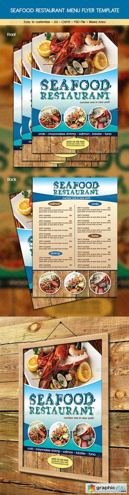 Seafood Restaurant Menu Flyer 6415993