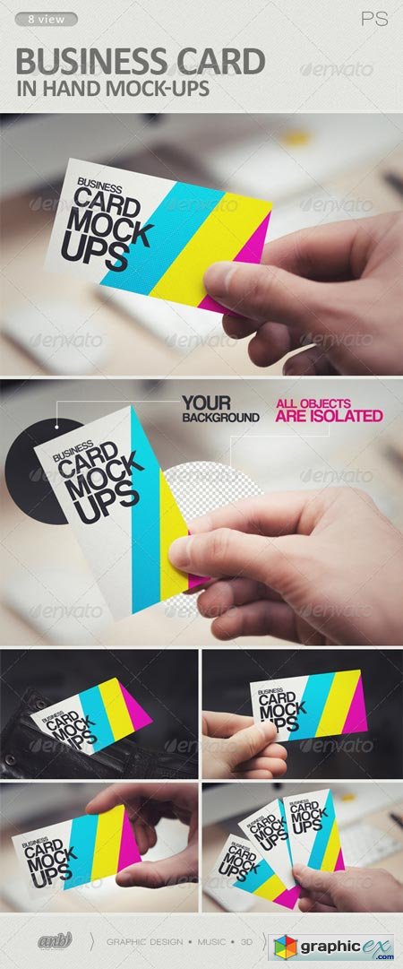 Business Card in Hand Mock-Ups 6199666
