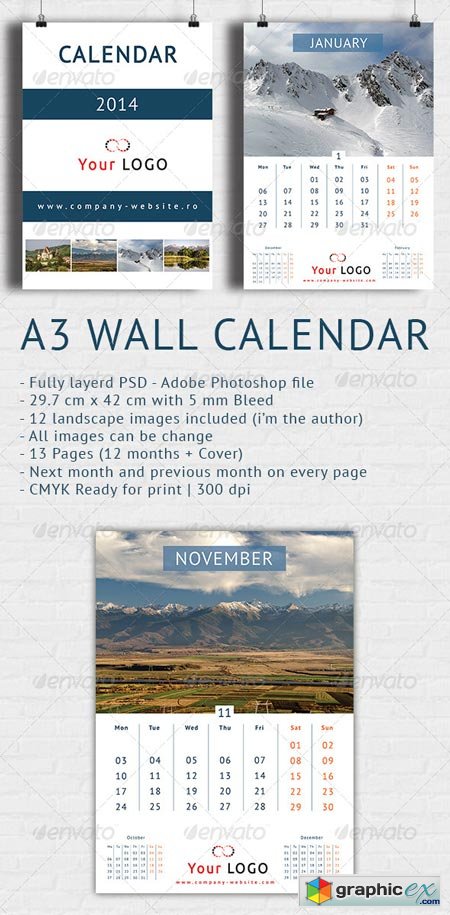 Wall Calendar 2014 - A3 6401622
