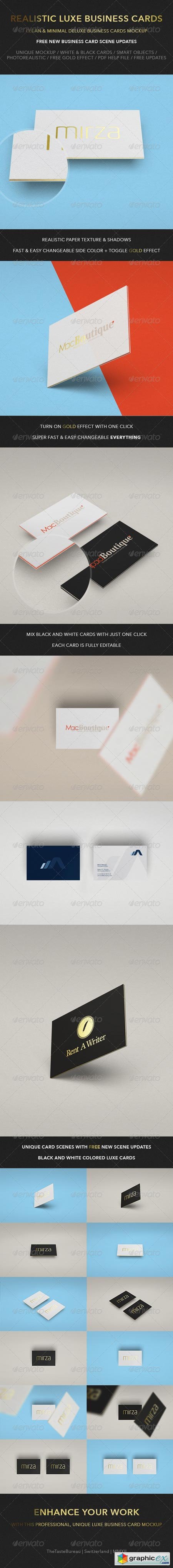 Realistic Luxe Business Card Mock-Up 6507623
