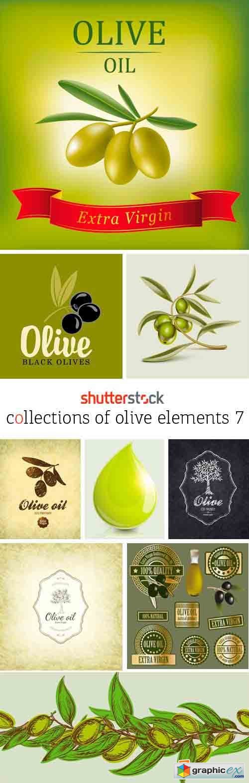Amazing SS - Collections of Olive Elements 7, 25xEPS
