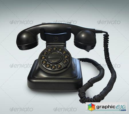 Black Vintage Phone 96750