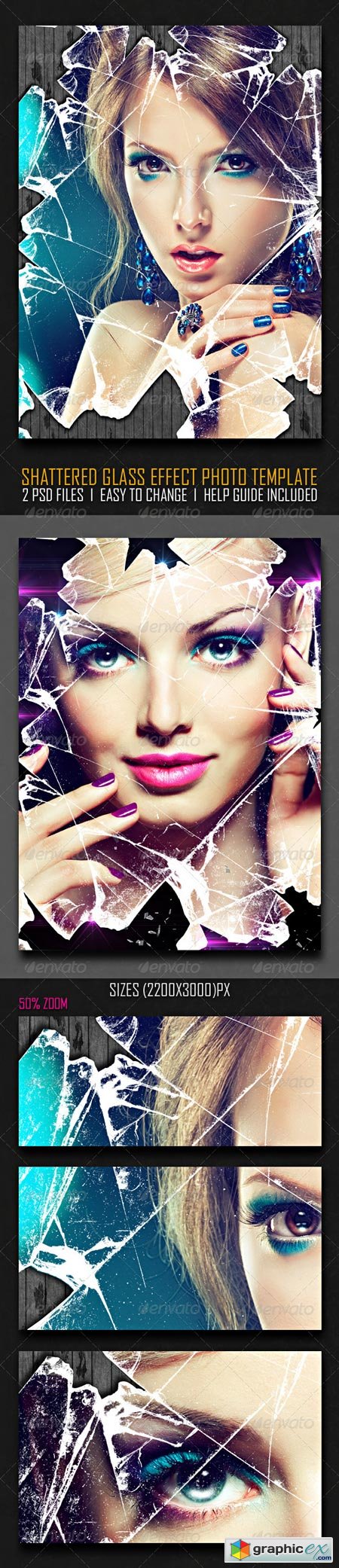 Shattered Glass Effect Photo Template 6521455