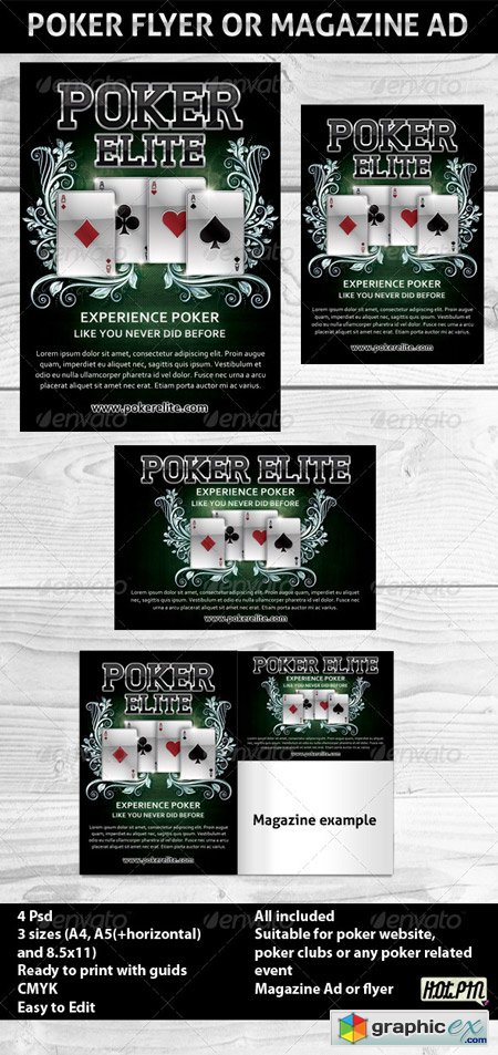 Poker Magazine Ads or flyers Template 2 237144