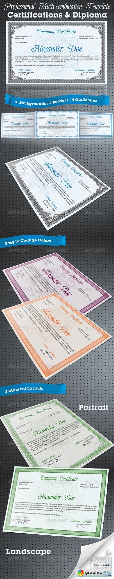 Professional Certificate or Diploma Templates