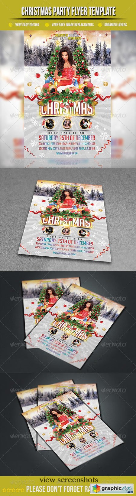 Christmas Party Flyer Template 3477501