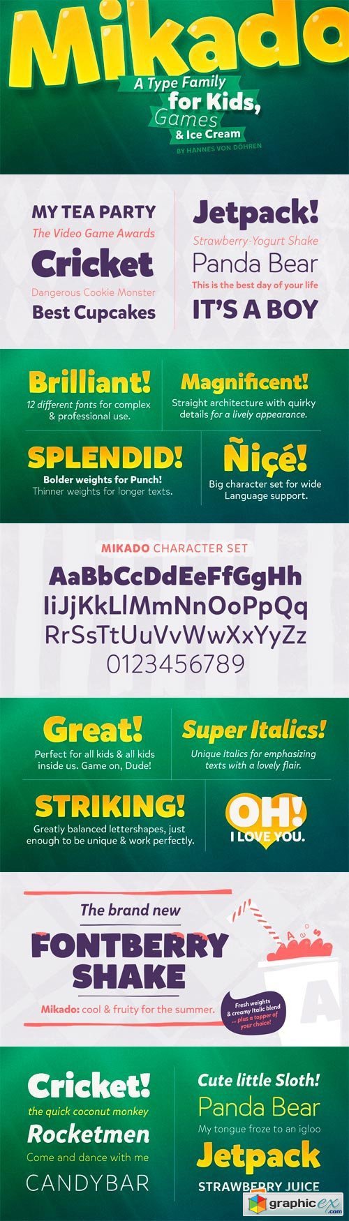 Mikado Font Family - 12 Fonts for $149