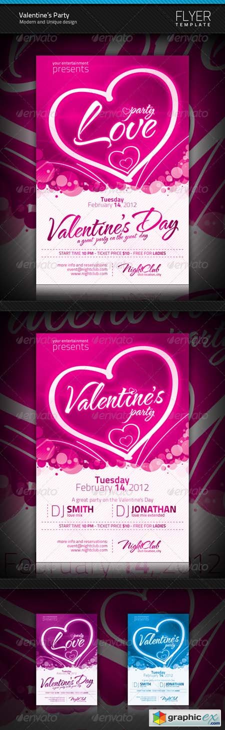 Valentine&#039;s Party Flyer 1249567