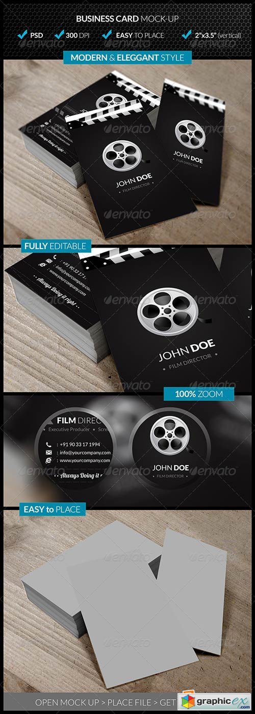 Verticle Business Card Mock-Up 4545040