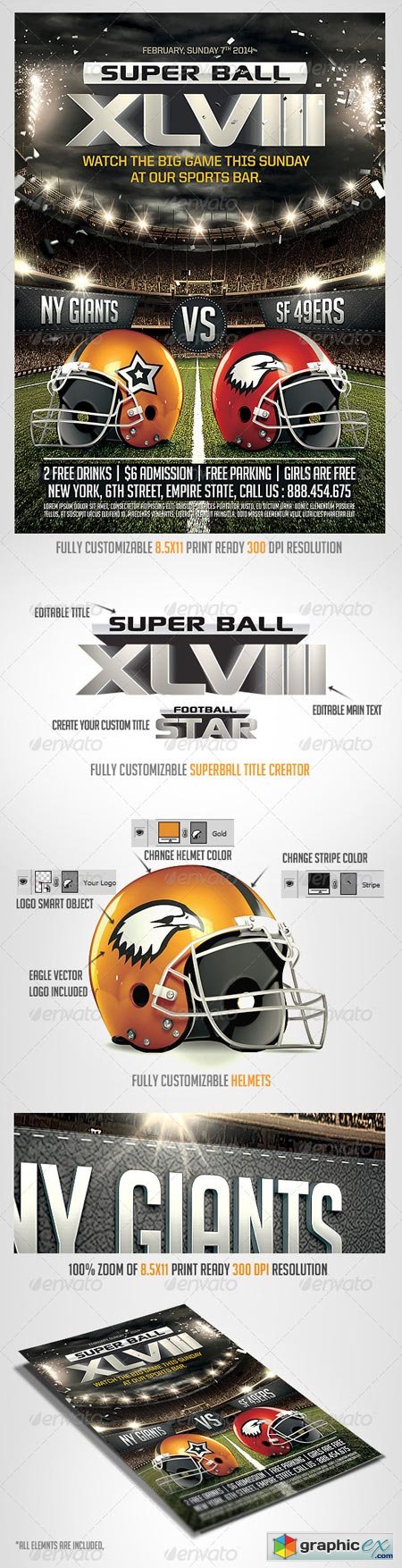 Super Ball Football Flyer Template 6622814