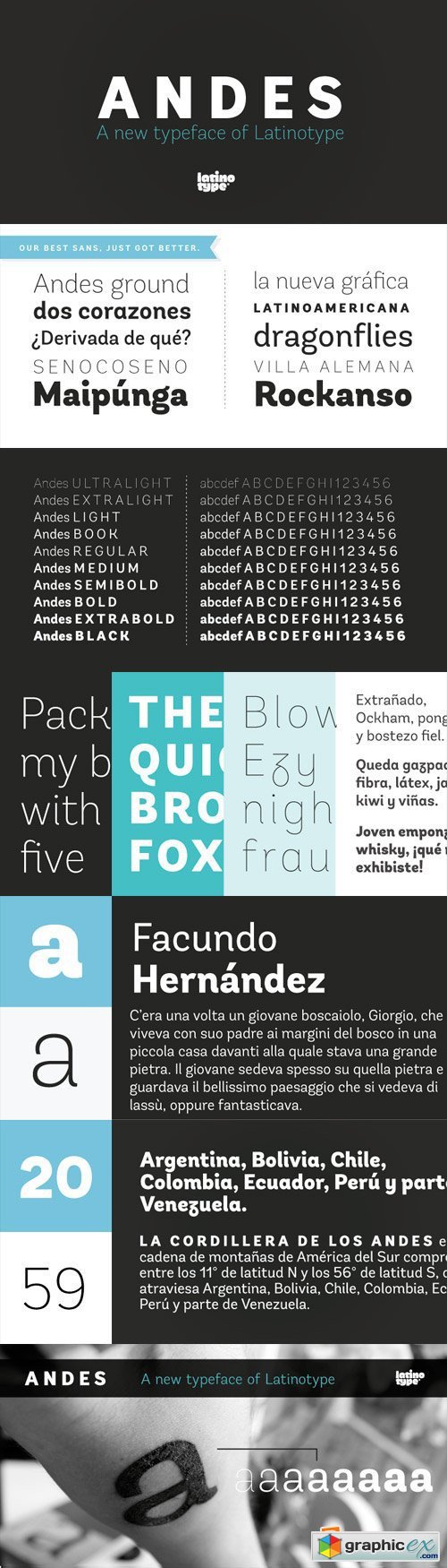 Andes Font Family - 8 Fonts for $189