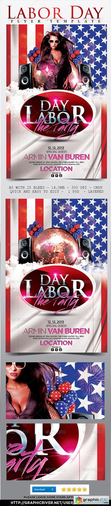 Labor Day Flyer Template 5387832
