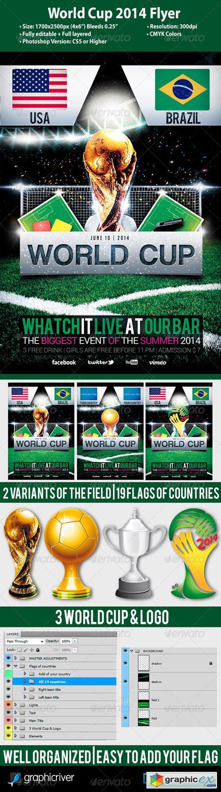 World Cup 2014 Flyer Template