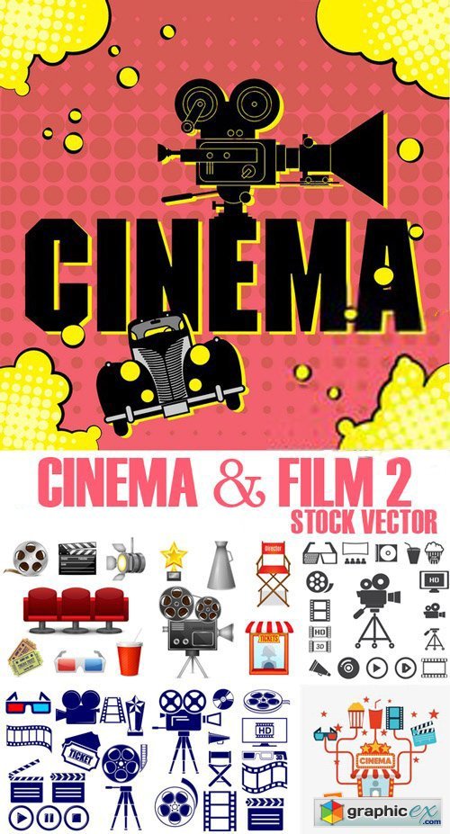 Stock Vectors - Film and Cinema 2, 25xEps