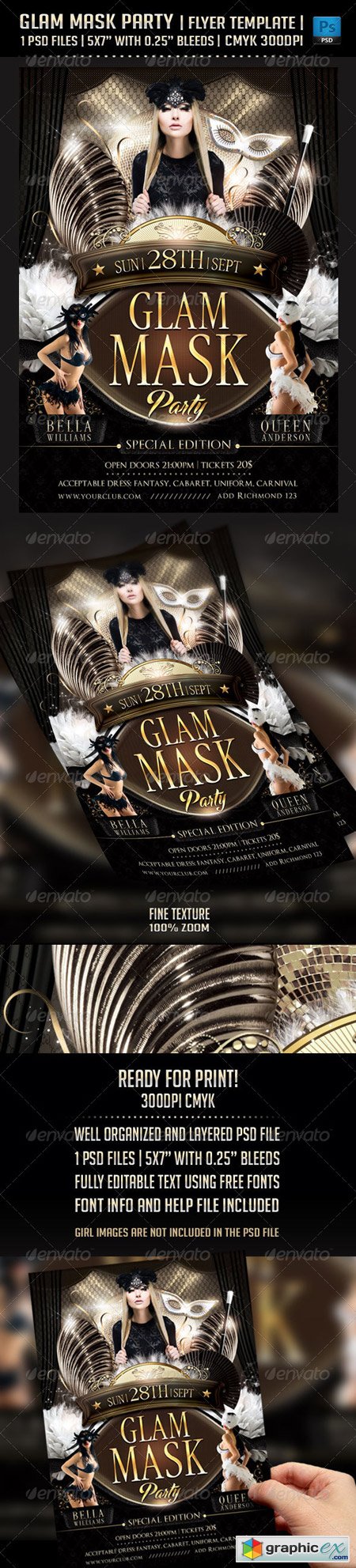 Glam Mask Party Flyer Template