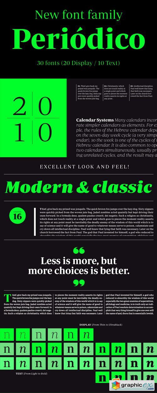 Periodico Font Family - 30 Fonts for $749