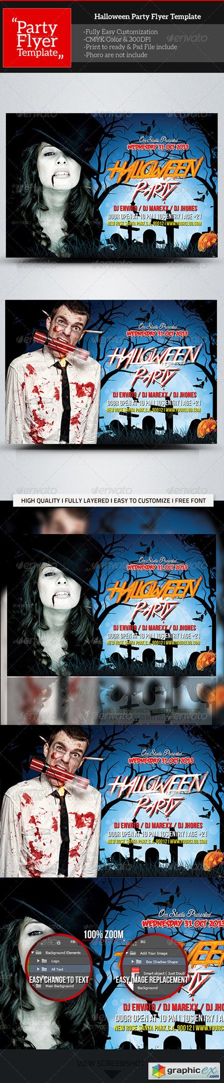Halloween Party Flyer Template 5740598