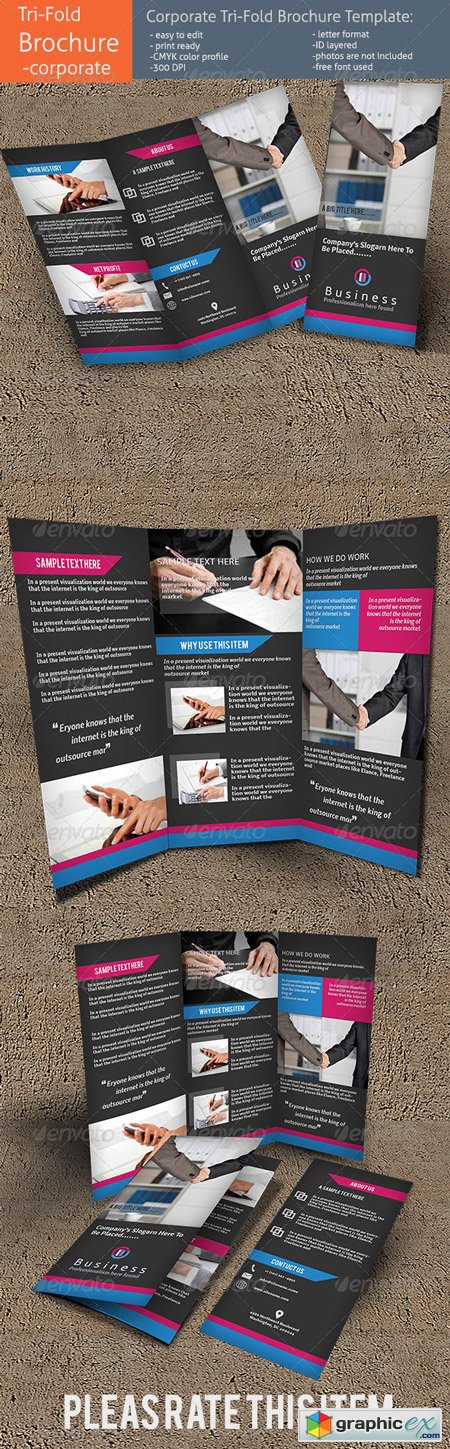 Corporate Tri-Fold Brochure Template 5635003