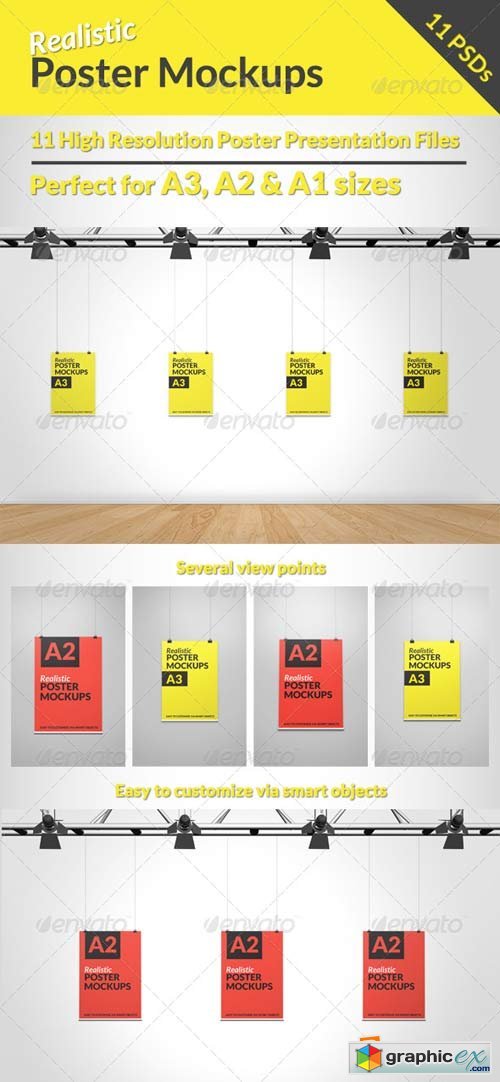 Realistic Poster Mock-ups Template