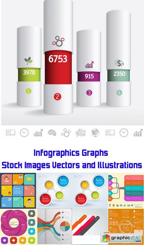 Infographics & Graphs Stock Images Vectors and Illustrations Pack 2