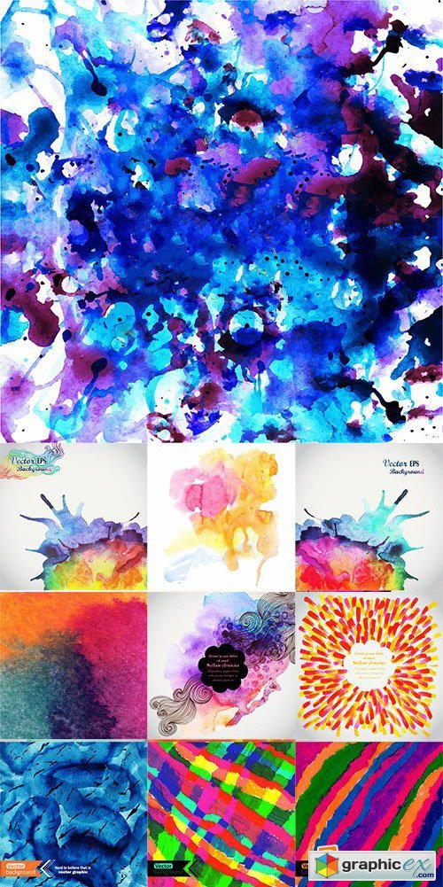 Watercolor Stock Images Vectors and Illustrations Pack